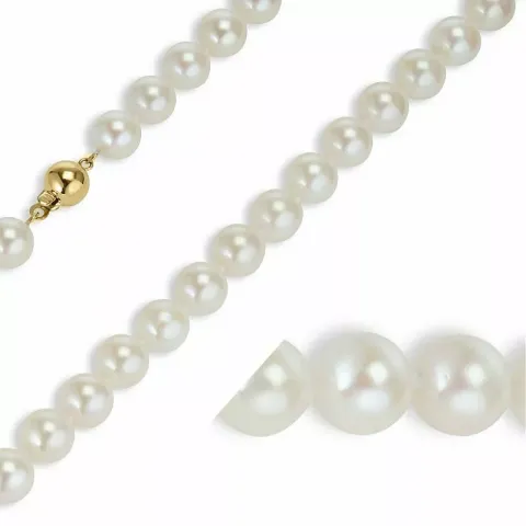 45 cm vit a-graderad pärlakedja med japanske akoya pärlar.