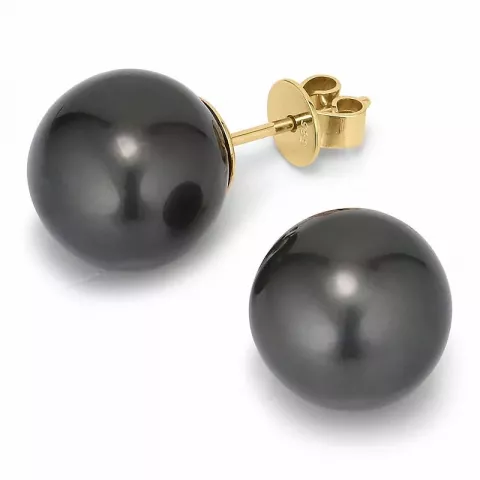 11 - 12 mm a-graderad tahiti pärla örhängestift i 14 karat guld