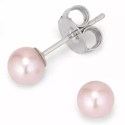 5-5,5 mm aa-graded rosa pärlörhängestift i silver
