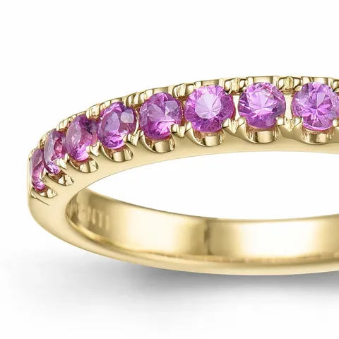 rosa safir alliancring i 14 karat guld 0,71 ct