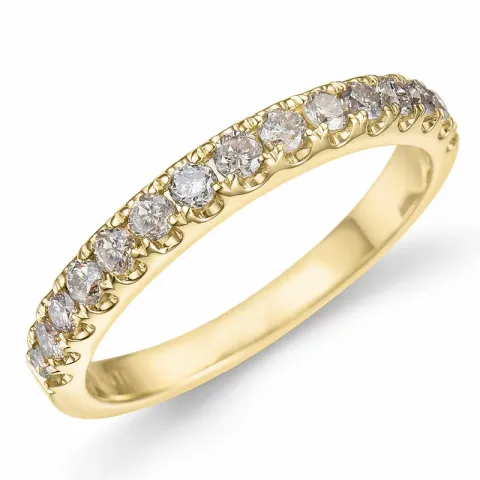champagne diamant alliancring i 14 karat guld 0,50 ct