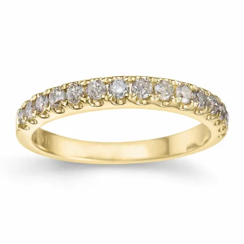 champagne diamant alliancring i 14 karat guld 0,50 ct