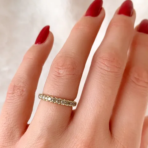 champagne diamant alliancring i 14 karat guld 0,50 ct