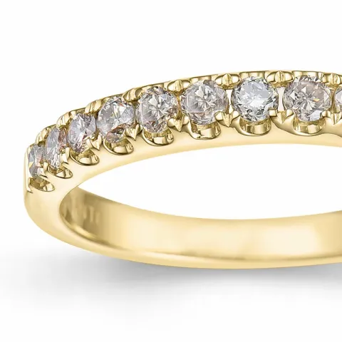 champagne diamant alliancring i 14 karat guld 0,50 ct