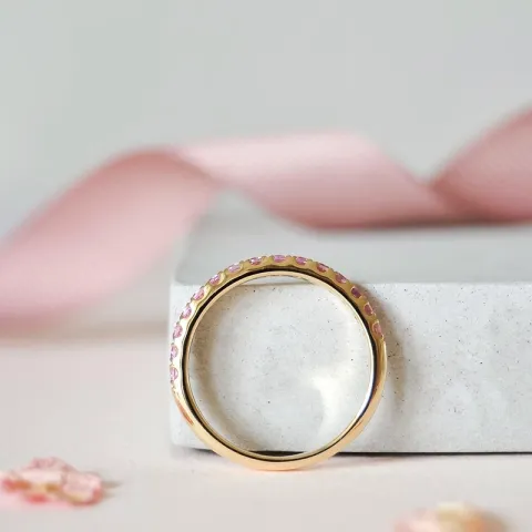 rosa safir alliancring i 14 karat guld 0,71 ct
