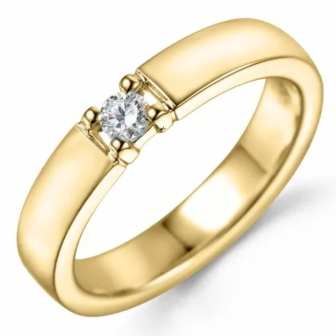 diamant alliancring i 14  karat guld 1 x 0,10 ct