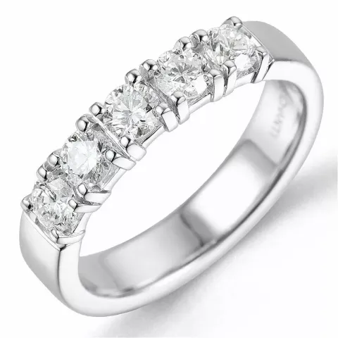 Diamant alliancring i 14 karat vitguld 5 x 0,15 ct