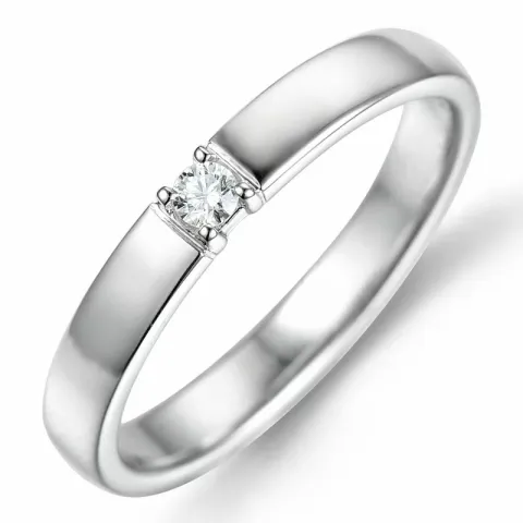 smal alliancring i 14 karat vitguld 1 x 0,05 ct
