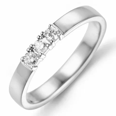 smal alliancring i 14 karat vitguld 3 x 0,05 ct