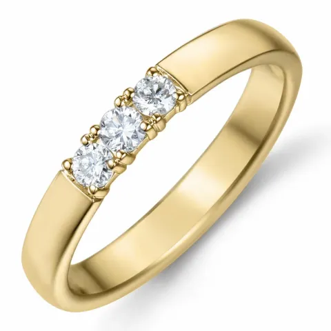 kampajn - alliancring i 14 karat guld 3 x 0,07 ct