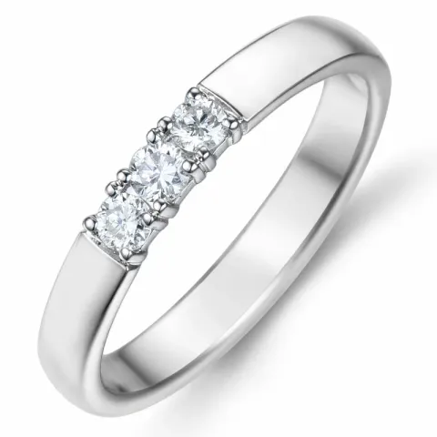 kampajn - alliancring i 14 karat vitguld 3 x 0,07 ct