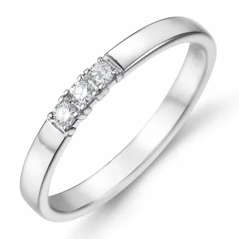 smal alliancring i 14 karat vitguld 3 x 0.03 ct
