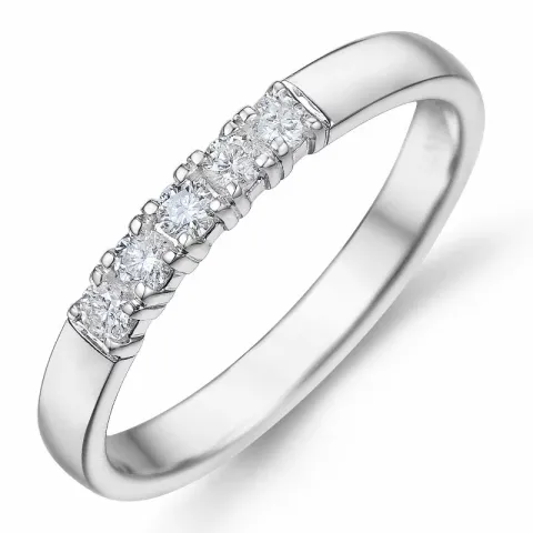 smal alliancring i 14 karat vitguld 5 x 0,03 ct