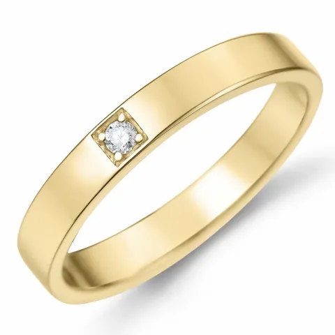 diamant alliancring i 14  karat guld 0,03 ct