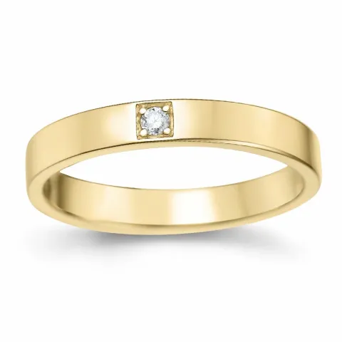 diamant alliancring i 14  karat guld 0,03 ct