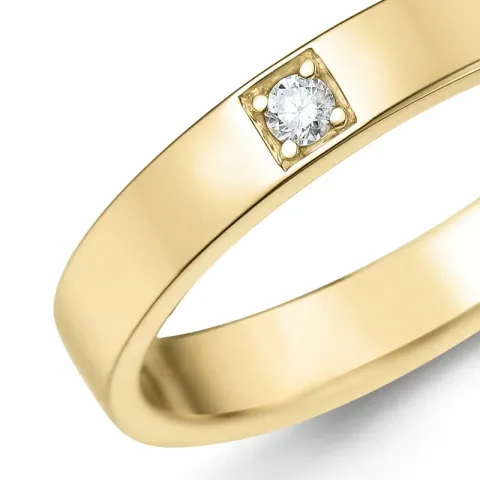 diamant alliancring i 14  karat guld 0,03 ct