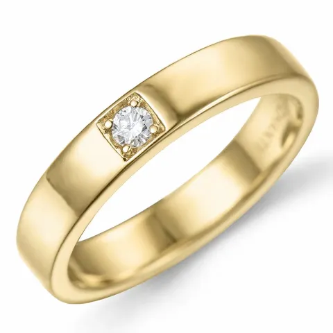 diamant alliancring i 14  karat guld 1 x 0,05 ct