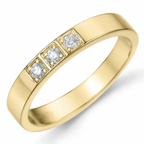 diamant alliancring i 14  karat guld 3 x 0,03 ct