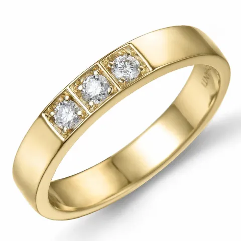 diamant alliancring i 14  karat guld 3 x 0,05 ct