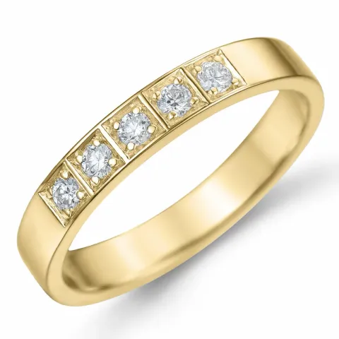 diamant alliancring i 14 karat guld 5 x 0,03 ct