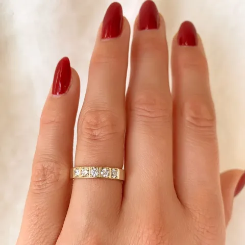 diamant alliancring i 14 karat guld 0,35 ct