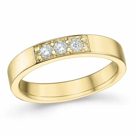 diamant alliancring i 14  karat guld 0,15 ct