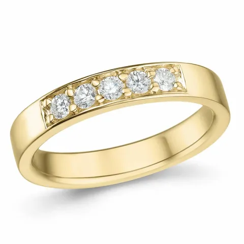 diamant alliancring i 14  karat guld 0,25 ct