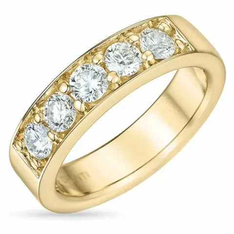 diamant alliancring i 14 karat guld 0,75 ct