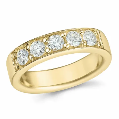 diamant alliancring i 14  karat guld 1,0 ct