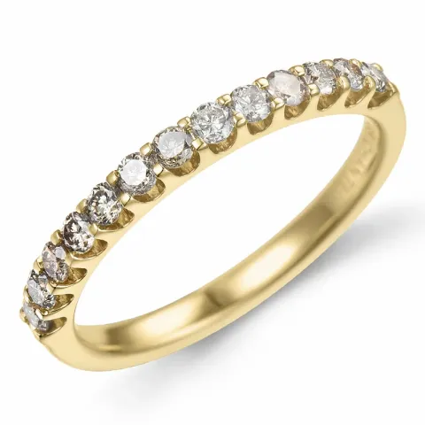 champagne diamant alliancring i 14 karat guld 0,40 ct