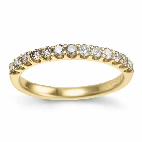 champagne diamant alliancring i 14 karat guld 0,40 ct