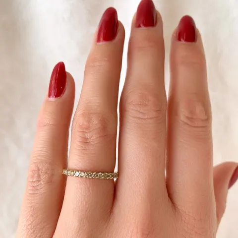 champagne diamant alliancring i 14 karat guld 0,40 ct