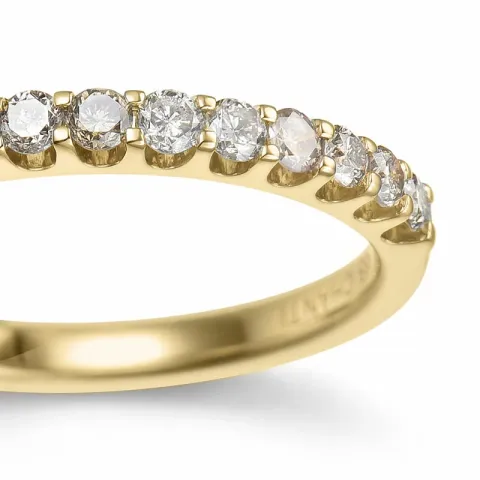 champagne diamant alliancring i 14 karat guld 0,40 ct