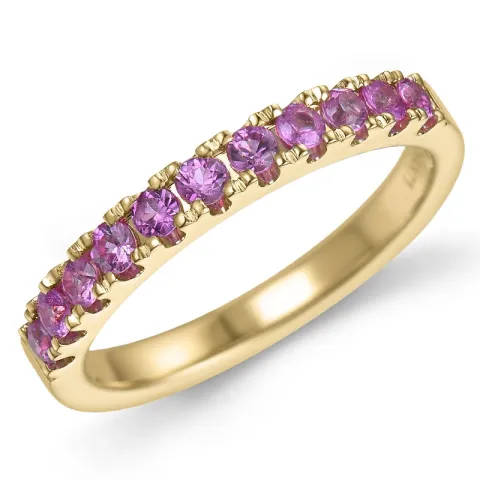 rosa safir alliancring i 14 karat guld 0,69 ct