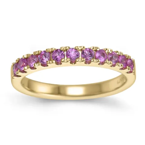 rosa safir alliancring i 14 karat guld 0,69 ct