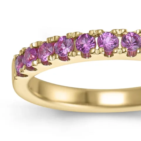 rosa safir alliancring i 14 karat guld 0,69 ct