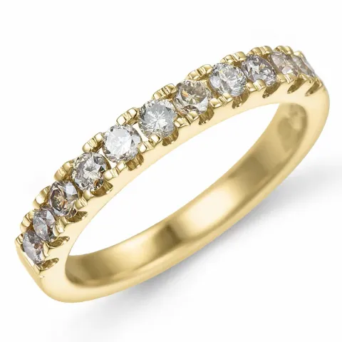 champagne diamant alliancring i 14 karat guld 0,50 ct