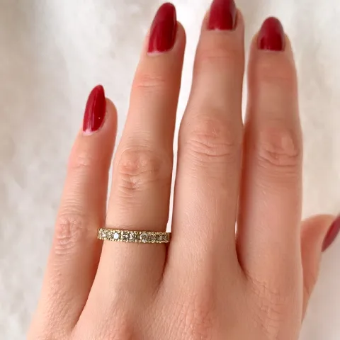 champagne diamant alliancring i 14 karat guld 0,50 ct