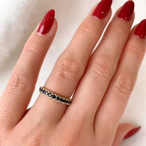 safir alliancring i 14 karat guld 0,70 ct