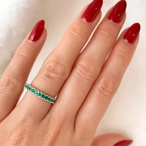 smaragd alliancring i 14 karat vitguld 0,59 ct