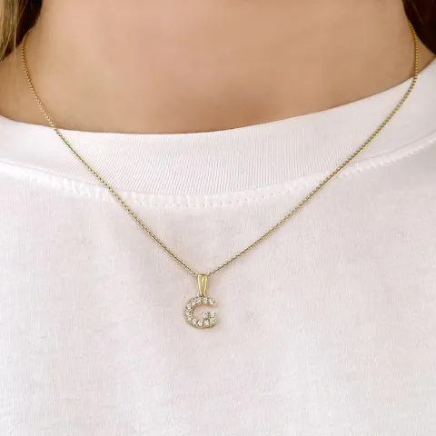 bokstav g hängen i 8 karat guld - My Letter