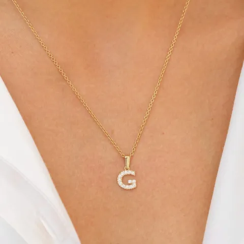 bokstav g hängen i 8 karat guld - My Letter