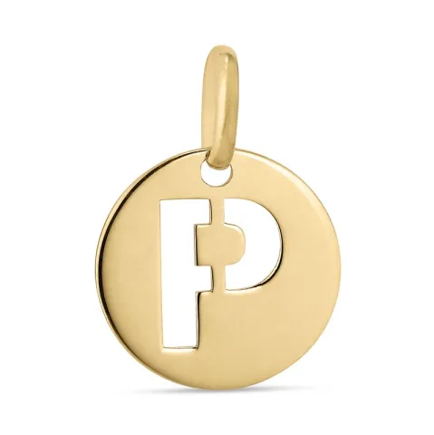 bokstav p hängen i 8 karat guld