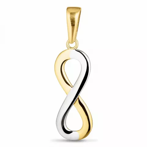 infinity hängen i 9 karat guld med rhodium