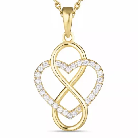 infinity zirkon halsband i förgyllt silver med hängen i 9 karat guld - Gold Collection