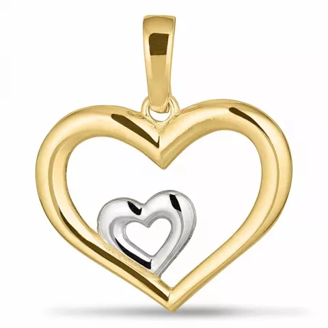 hjärta hängen i 8 karat guld med rhodium