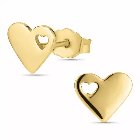 hjärta örhängestift i 8 karat guld