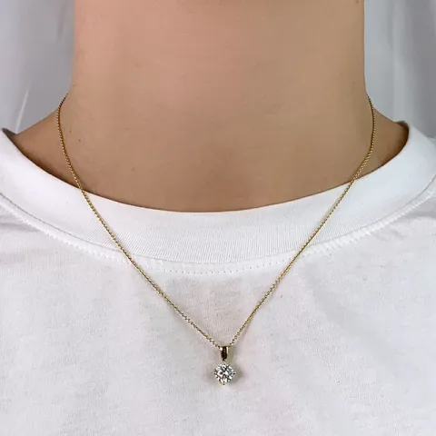 zirkon hängen i 8 karat guld - Gold Collection