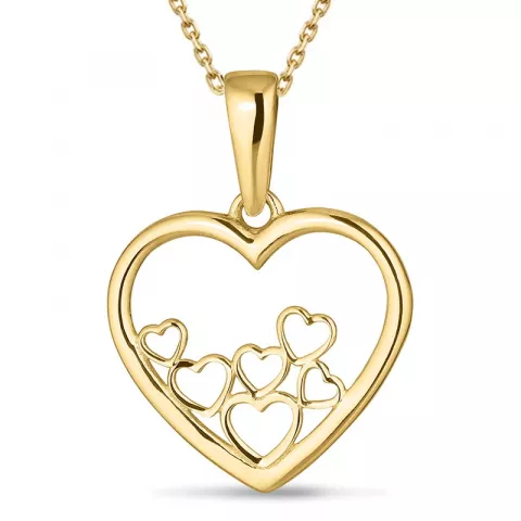 hjärta hängen med halskedja i 8 karat guld