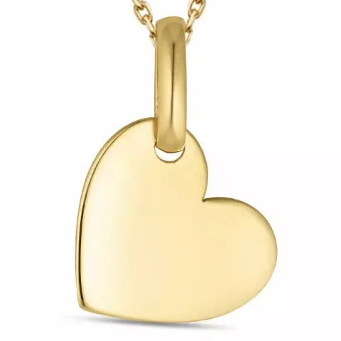 hjärta halsband i förgyllt silver med hängen i 8 karat guld - Gold Collection